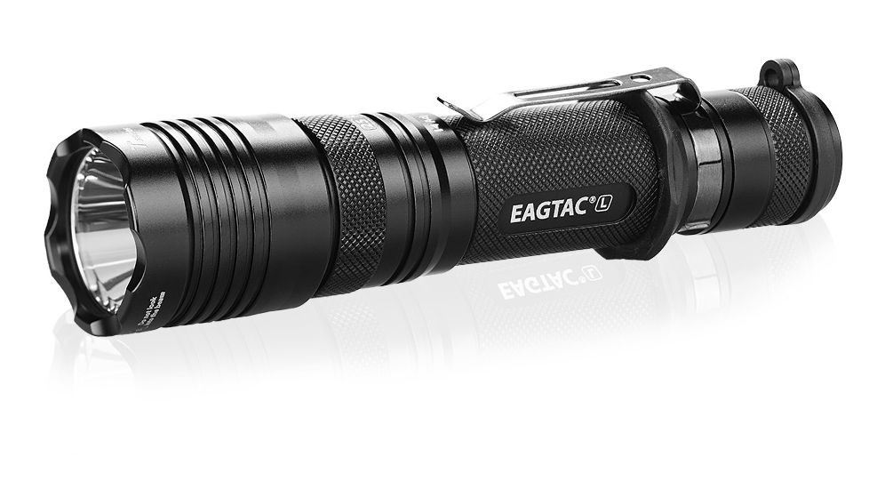 Eagtac USB Rechargeable T25LR XHP35 HD 2000 Lumen Tactical Flashlight Base, Black, Medium, 2916