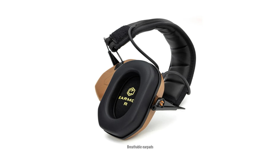 Earmor Sport Shooting ElectronicEar Muffs w/ Foam Earpads, 22dB, Coyote Brown, M300A-CB