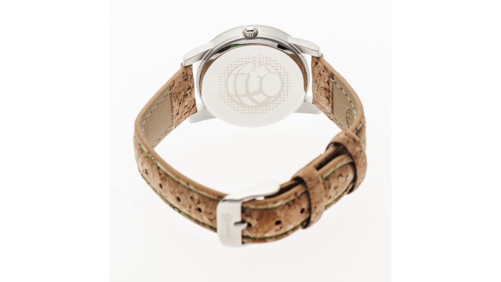 Canopies Wood Watch,33mm,Green Dial,Khaki/Tan Leather Band