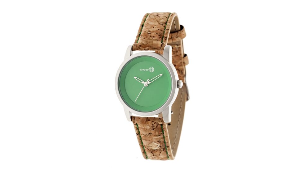 Canopies Wood Watch,33mm,Green Dial,Khaki/Tan Leather Band