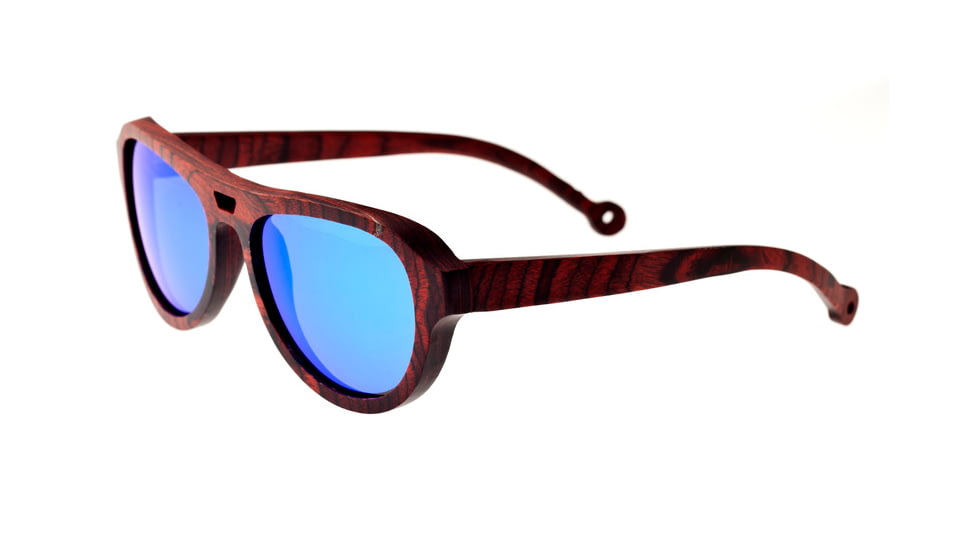 Earth Coronado Ebony Wood Sunglasses, Red Stripe Wood, ESG019RB