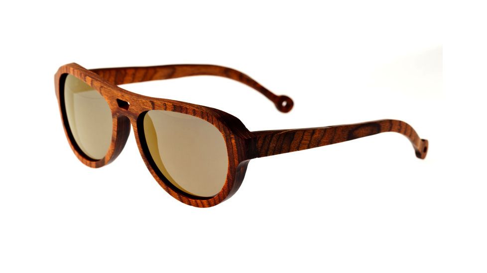 Earth Coronado Ebony Wood Sunglasses, Brown Stripe Wood, ESG019WB