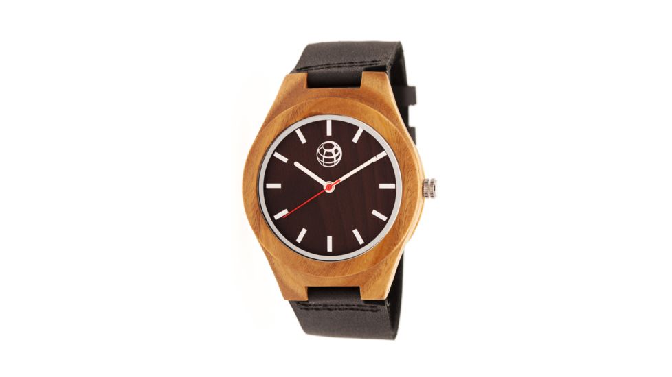 Earth Wood Aztec Leather Strap Watch, Dark Brown, Standard ETHEW4102