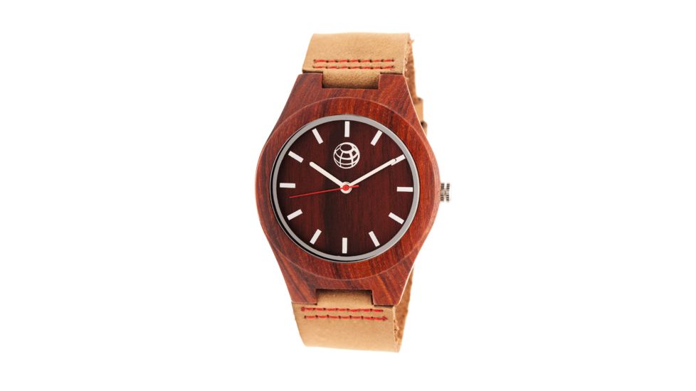 Earth Wood Aztec Leather Strap Watch, Red, Standard ETHEW4103