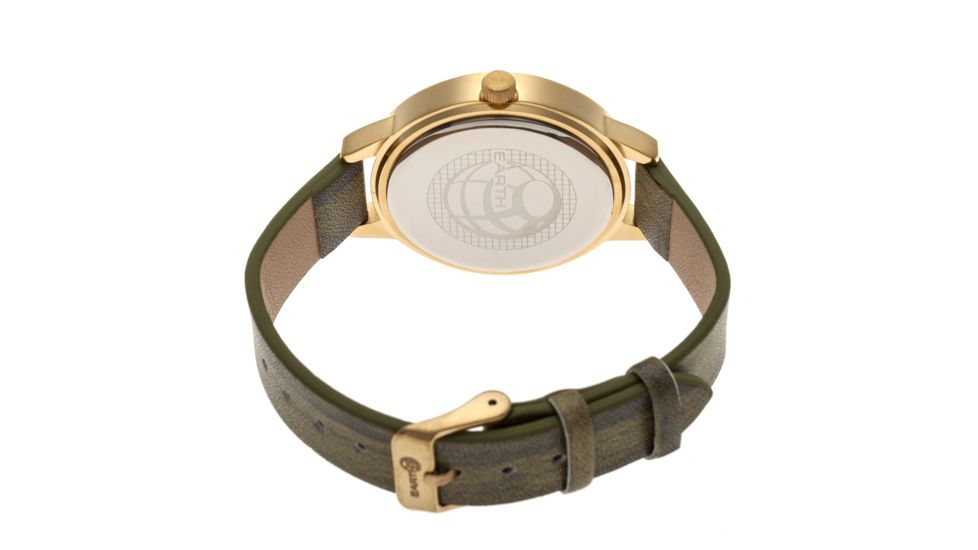Ladies Autumn Watch,40mm,Brushed Metal Gold Bezel,Olive Band