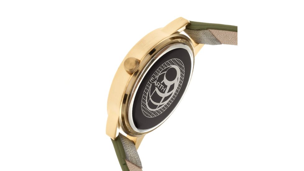 Ladies Autumn Watch,40mm,Brushed Metal Gold Bezel,Olive Band
