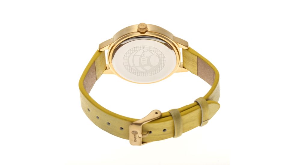 Ladies Autumn Watch,40mm,Brushed Metal Gold Bezel,Yellow Band