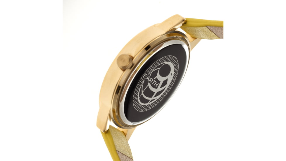 Ladies Autumn Watch,40mm,Brushed Metal Gold Bezel,Yellow Band