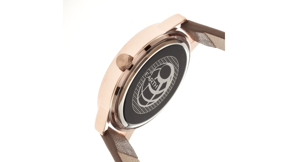 Ladies Autumn Watch,40mm,Brushed Metal Rose Gold Bezel,Brown Band