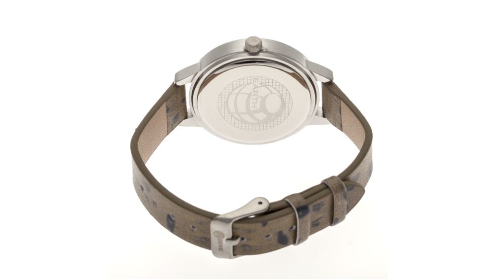 Ladies Autumn Watch,40mm,Brushed Metal Silver Bezel,Dark Brown Band