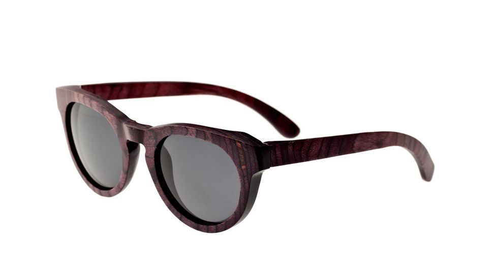 Earth Manhattan Bamboo Wood Sunglasses, Plum Stripe Wood ESG007BB