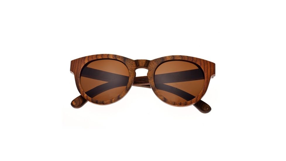 Earth Manhattan Bamboo Wood Sunglasses, Brown Stripe Wood ESG007WB
