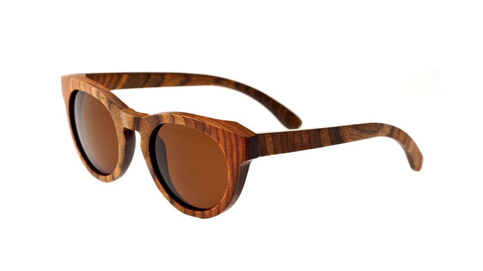 Earth Manhattan Bamboo Wood Sunglasses, Brown Stripe Wood ESG007WB