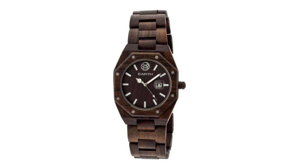 Earth Medullary Ray Wooden Watch, Dark Brown, Unisex ETHEW1902