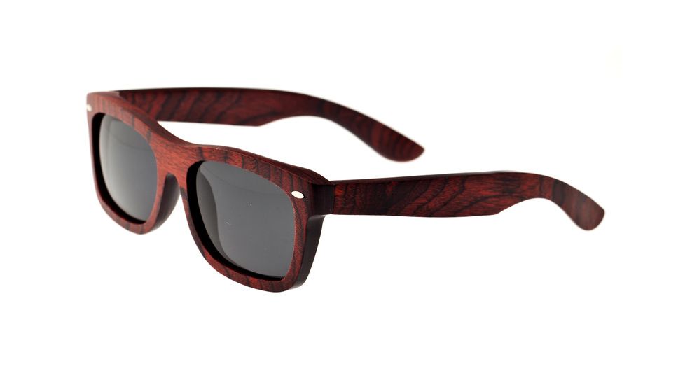 Earth Portsmouth Bamboo Wood Sunglasses, Red Stripe Wood ESG502RB