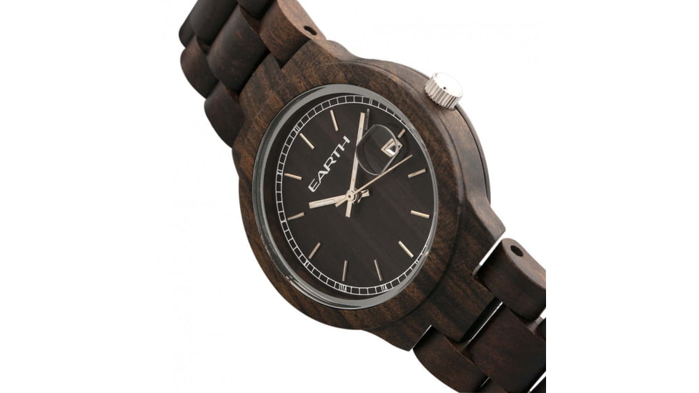 Earth Wood Biscayne Bracelet Watch w/Date, Dark Brown, One Size, ETHEW4202