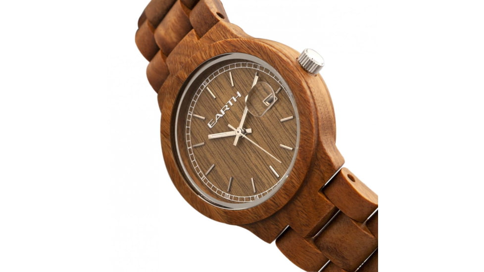 Earth Wood Biscayne Wood Bracelet Watch w/Date, Olive, Standard, ETHEW4204
