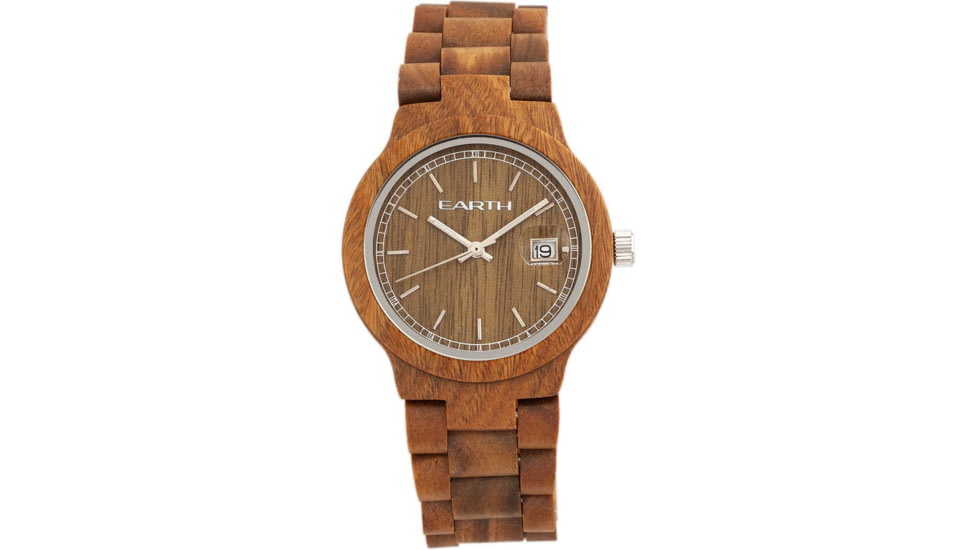 Earth Wood Biscayne Wood Bracelet Watch w/Date, Olive, Standard, ETHEW4204