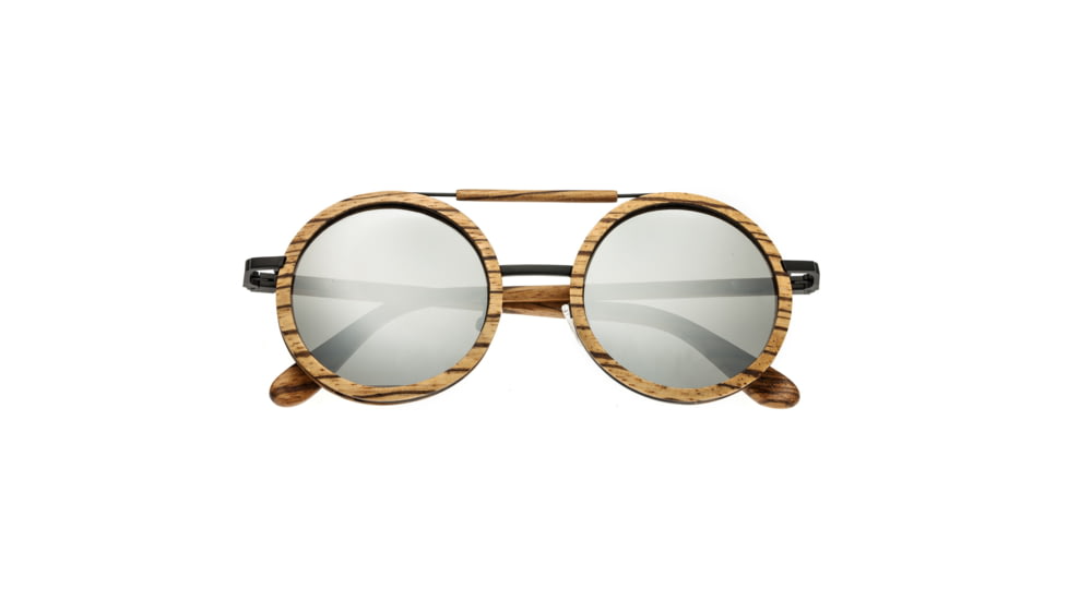 Earth Wood Bondi  w/Polarized Lenses, brown stripe  silver ESG003Z