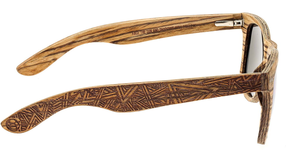 Earth Wood Cape Cod Sunglasses, Zebrawood Frame, Blue Lens, Polarized, One Size, ESG060Z