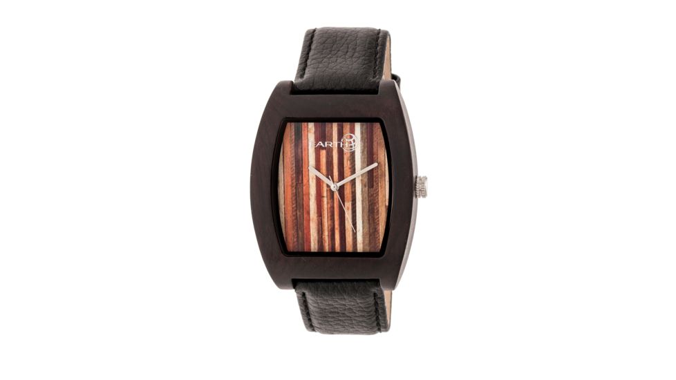 Earth Wood Cedar Leather-Band Watch, Multicolor/Black ETHEW4602