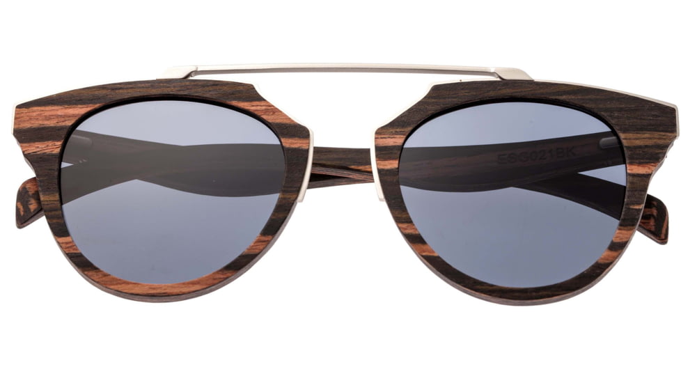 Earth Wood Ceira Polarized Sunglass, Brown Stripe/Black, One Size, ESG021BK