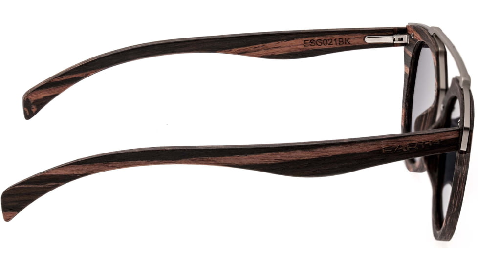 Earth Wood Ceira Polarized Sunglass, Brown Stripe/Black, One Size, ESG021BK