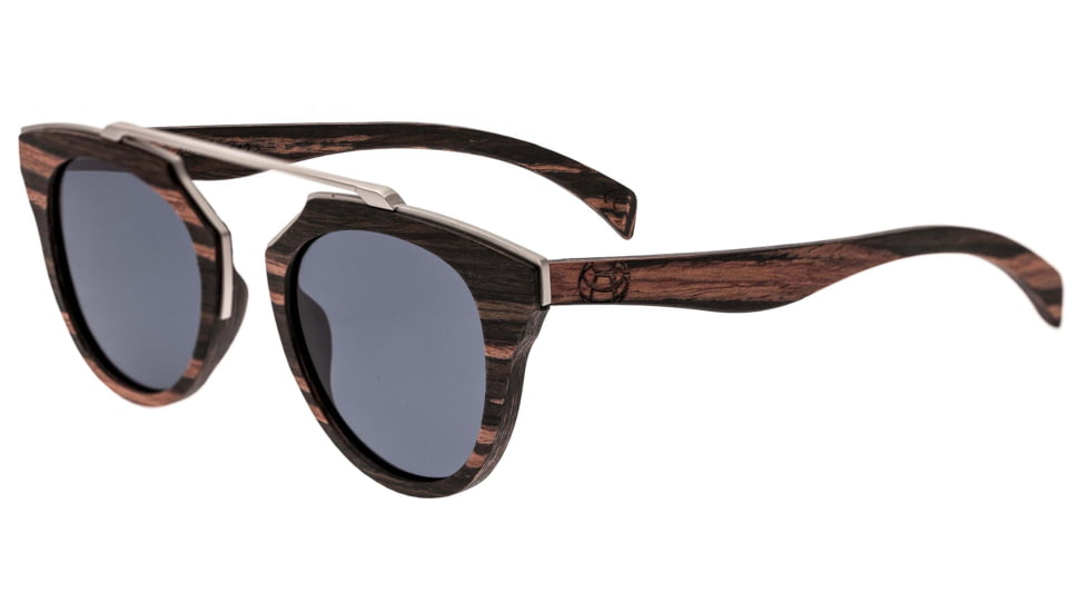 Earth Wood Ceira Polarized Sunglass, Brown Stripe/Black, One Size, ESG021BK