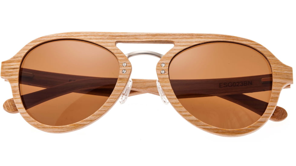 Earth Wood Cruz Polarized Sunglass, Bamboo/Brown, One Size, ESG023BN