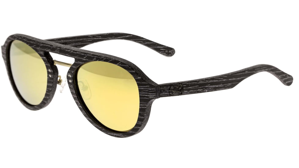 Earth Wood Cruz Polarized Sunglass, Black Stripe/Gold, One Size, ESG023GD