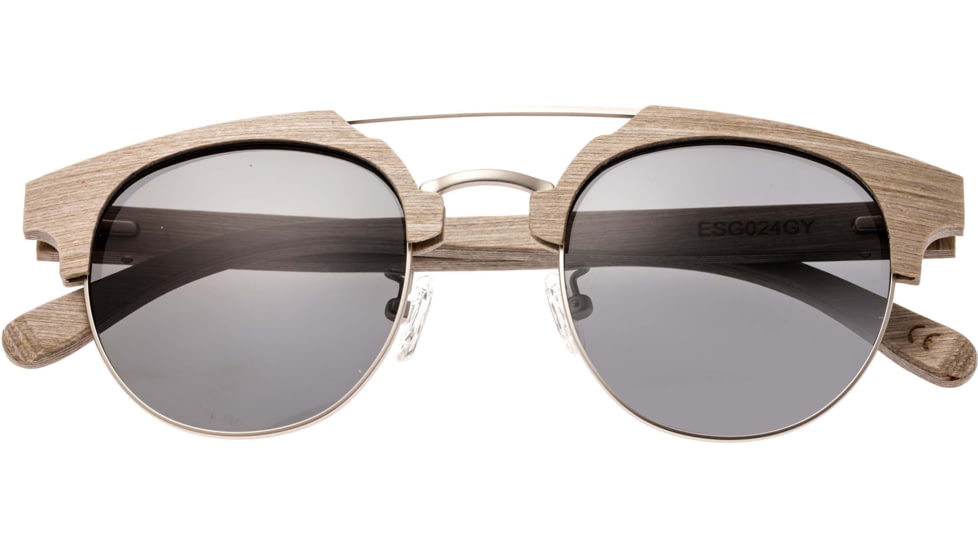 Earth Wood Kai Polarized Sunglass, Beige/Silver, One Size, ESG024GY
