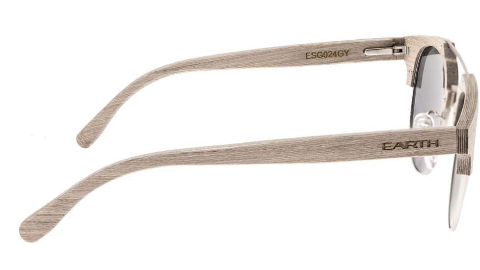 Earth Wood Kai Polarized Sunglass, Beige/Silver, One Size, ESG024GY