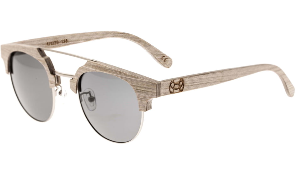 Earth Wood Kai Polarized Sunglass, Beige/Silver, One Size, ESG024GY