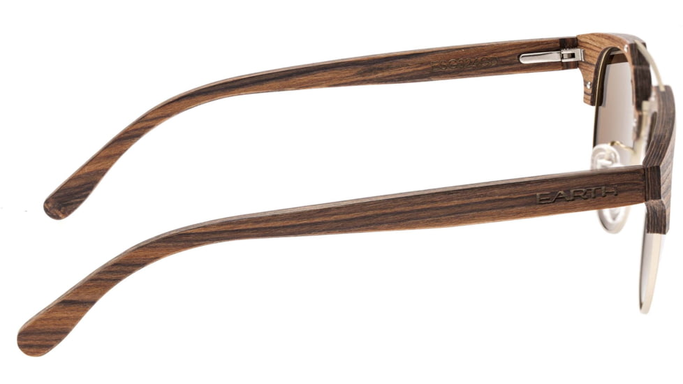 Earth Wood Kai Polarized Sunglass, Brown Stripe/Gold, One Size, ESG024GD