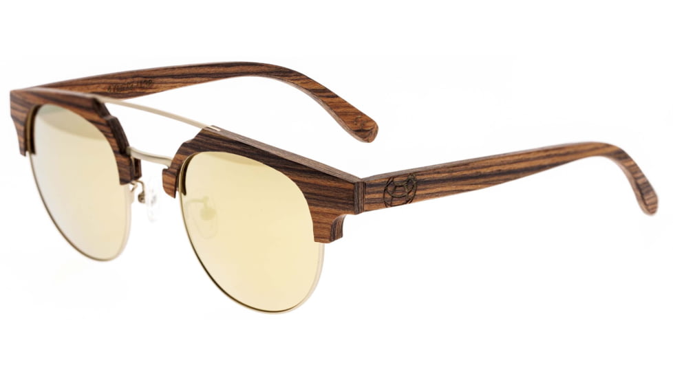 Earth Wood Kai Polarized Sunglass, Brown Stripe/Gold, One Size, ESG024GD