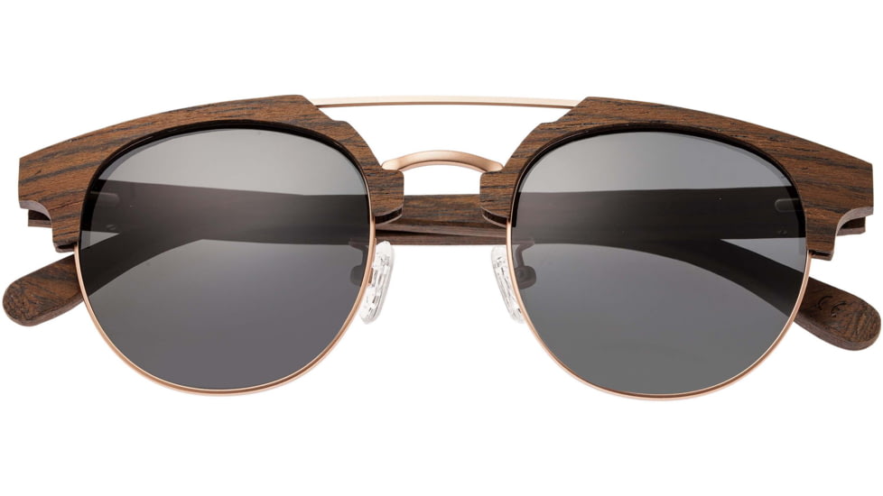 Earth Wood Kai Polarized Sunglass, Walnut Zebrawood/Black, One Size, ESG024BK