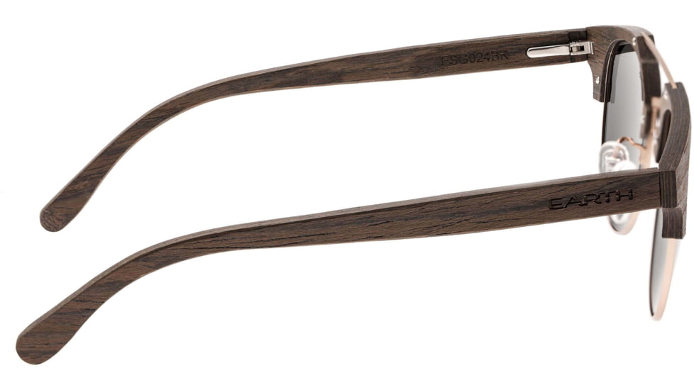 Earth Wood Kai Polarized Sunglass, Walnut Zebrawood/Black, One Size, ESG024BK
