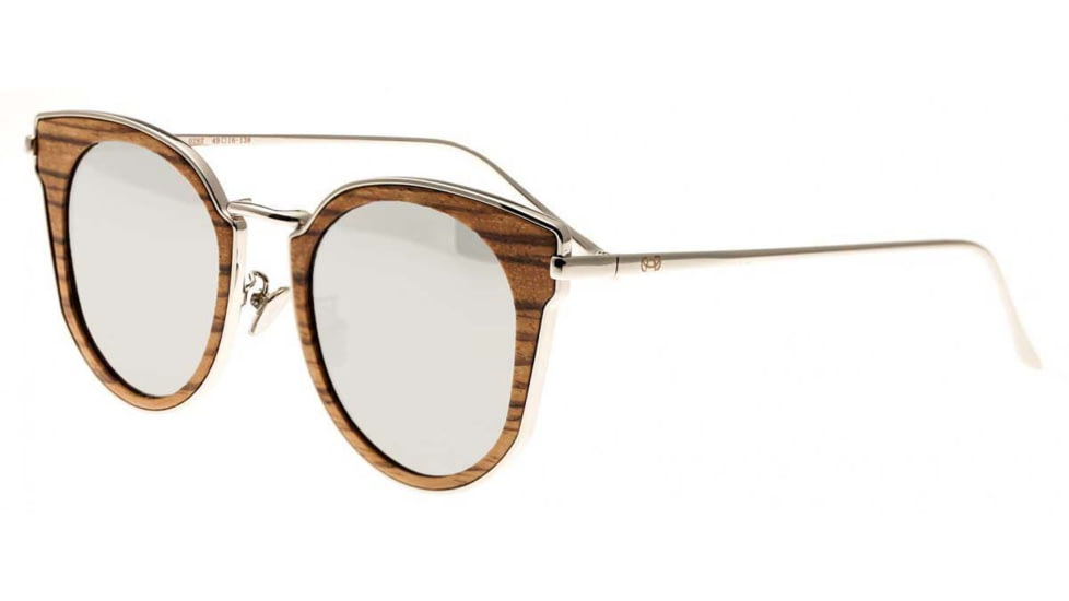 Earth Wood Karekare Polarized Sunglass, Zebra/Silver, One Size, ESG028Z