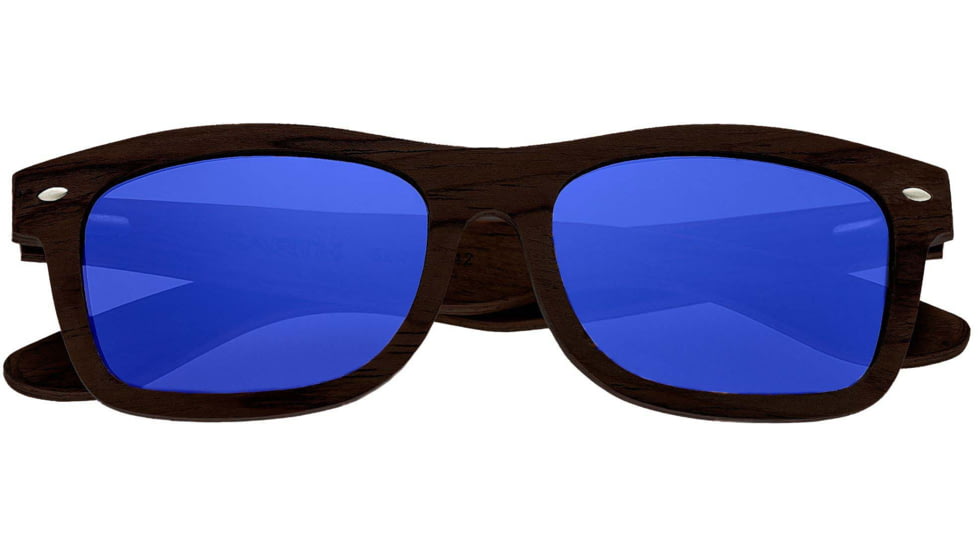 Earth Wood Maya Sunglasses, Ebony Frame, Blue Lens, Polarized, One Size, ESG005E