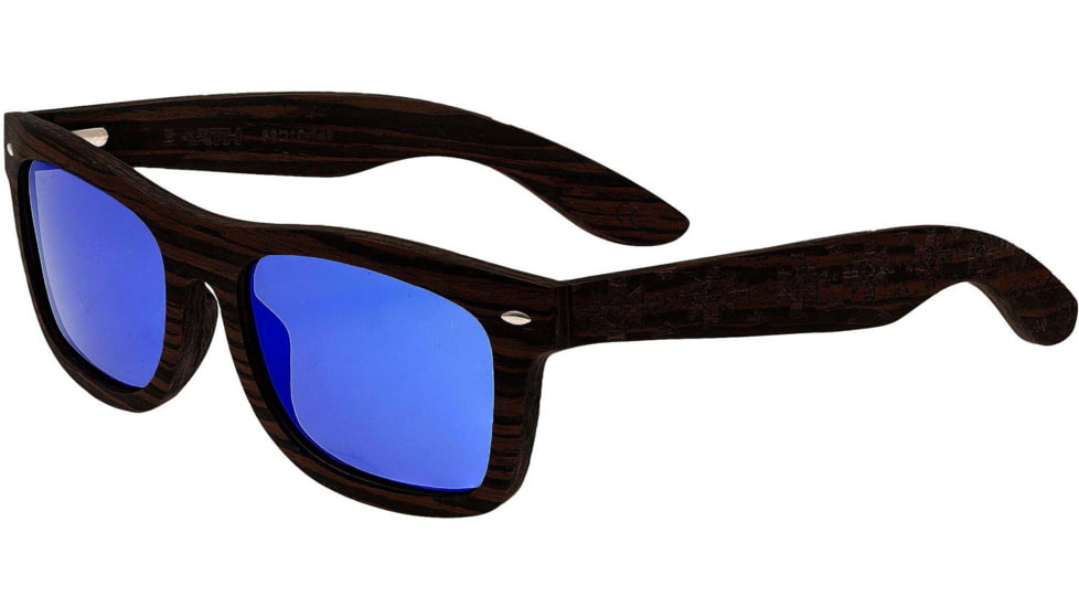 Earth Wood Maya Sunglasses, Ebony Frame, Blue Lens, Polarized, One Size, ESG005E