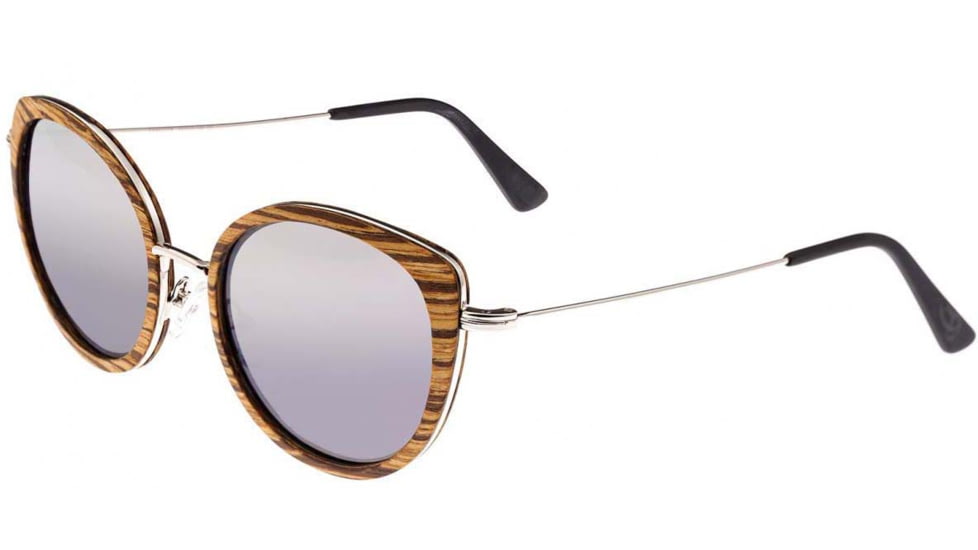 Earth Wood Oreti Polarized Sunglass, Zebrawood/Purple, One Size, ESG037ZW
