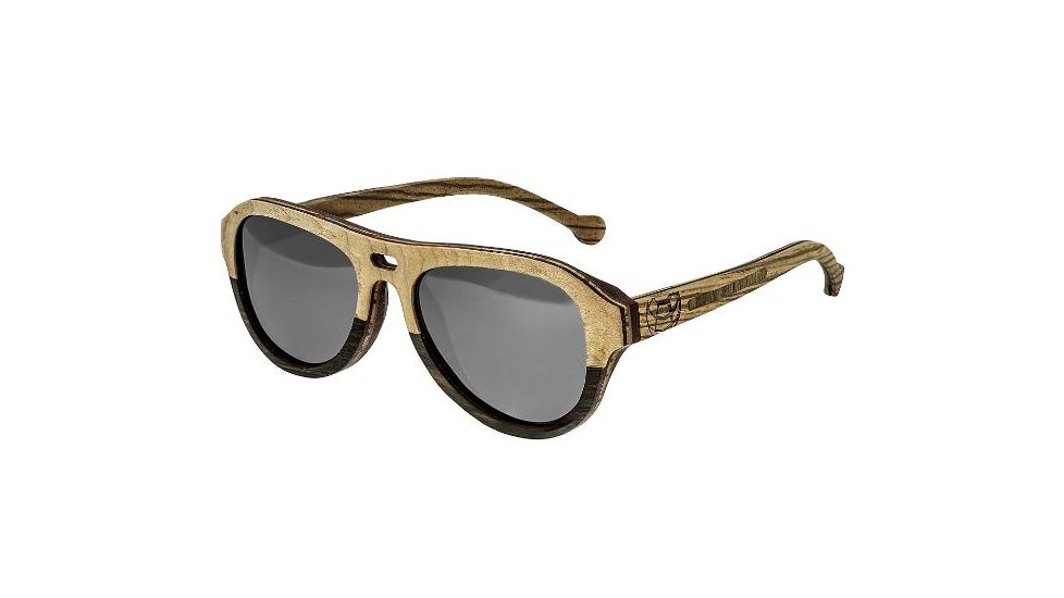 Earth Clearwater Sunglasses. Bamboo Ebony Wood Frame, Black Lens, ESG046BE