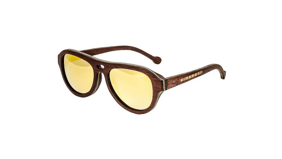 Earth Clearwater Sunglasses.Rosewood Zebra Wood Frame, Yellow Lens, ESG046RZ