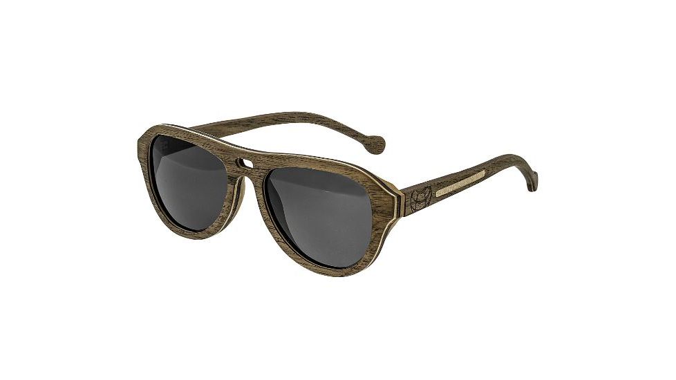 Earth Clearwater Sunglasses. Walnut Rosewood Wood Frame, Black Lens, ESG046WR