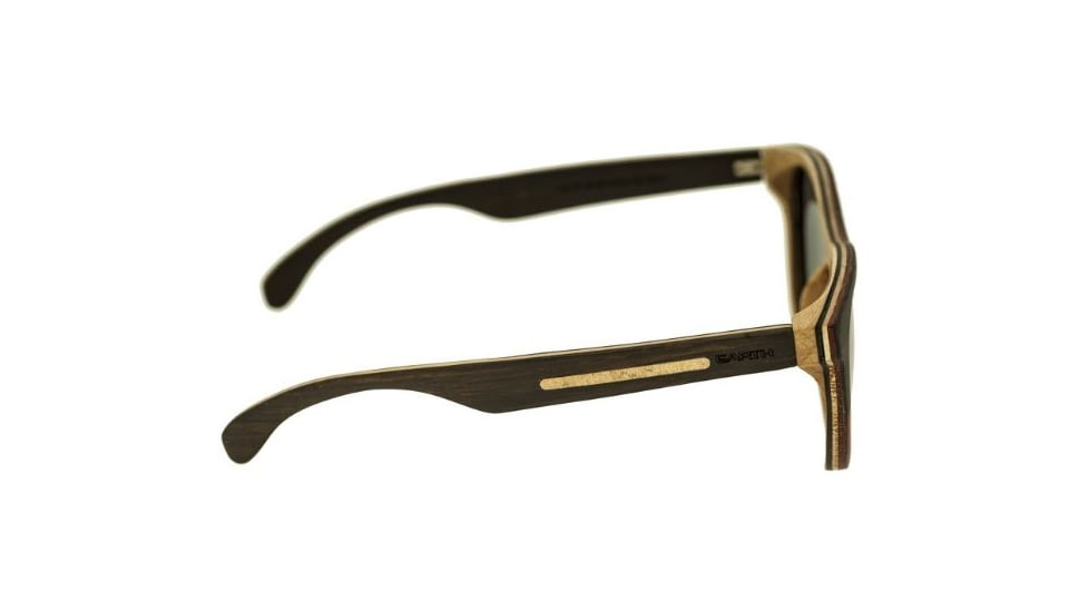 Earth Del Carmen Sunglasses, Ebony Maple Wood Frame, Black Lens, ESG002EM