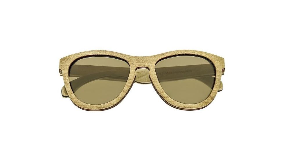 Earth Del Carmen Sunglasses, Ebony Maple Wood Frame, Gold Lens, ESG002ME
