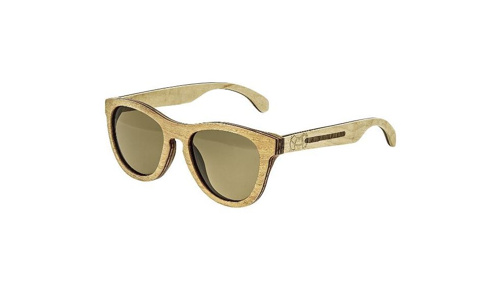 Earth Del Carmen Sunglasses, Ebony Maple Wood Frame, Gold Lens, ESG002ME