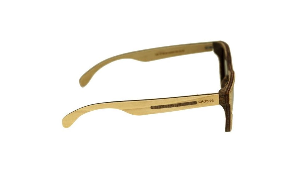 Earth Del Carmen Sunglasses, Ebony Maple Wood Frame, Gold Lens, ESG002ME