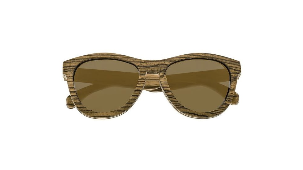 Earth Del Carmen Sunglasses, Zebra Bamboo Wood Frame, Brown Lens, ESG002ZB