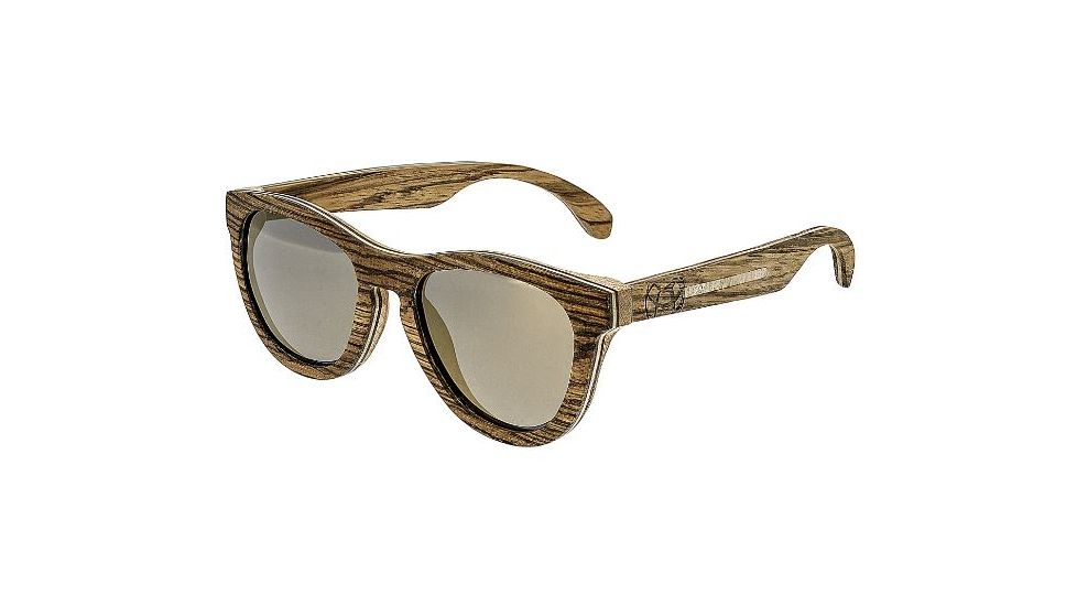 Earth Del Carmen Sunglasses, Zebra Bamboo Wood Frame, Brown Lens, ESG002ZB